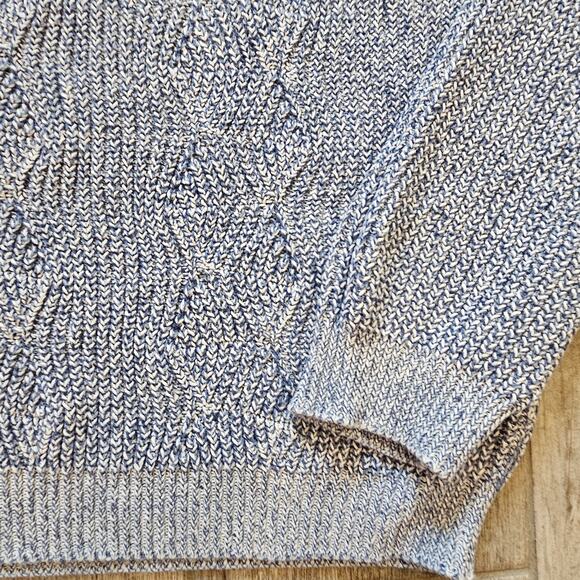 Ermenegildo Zegna Sweater Men’s XL Cable-Knit Cotton V-Neck Slub Maritimecore - Picture 4 of 9